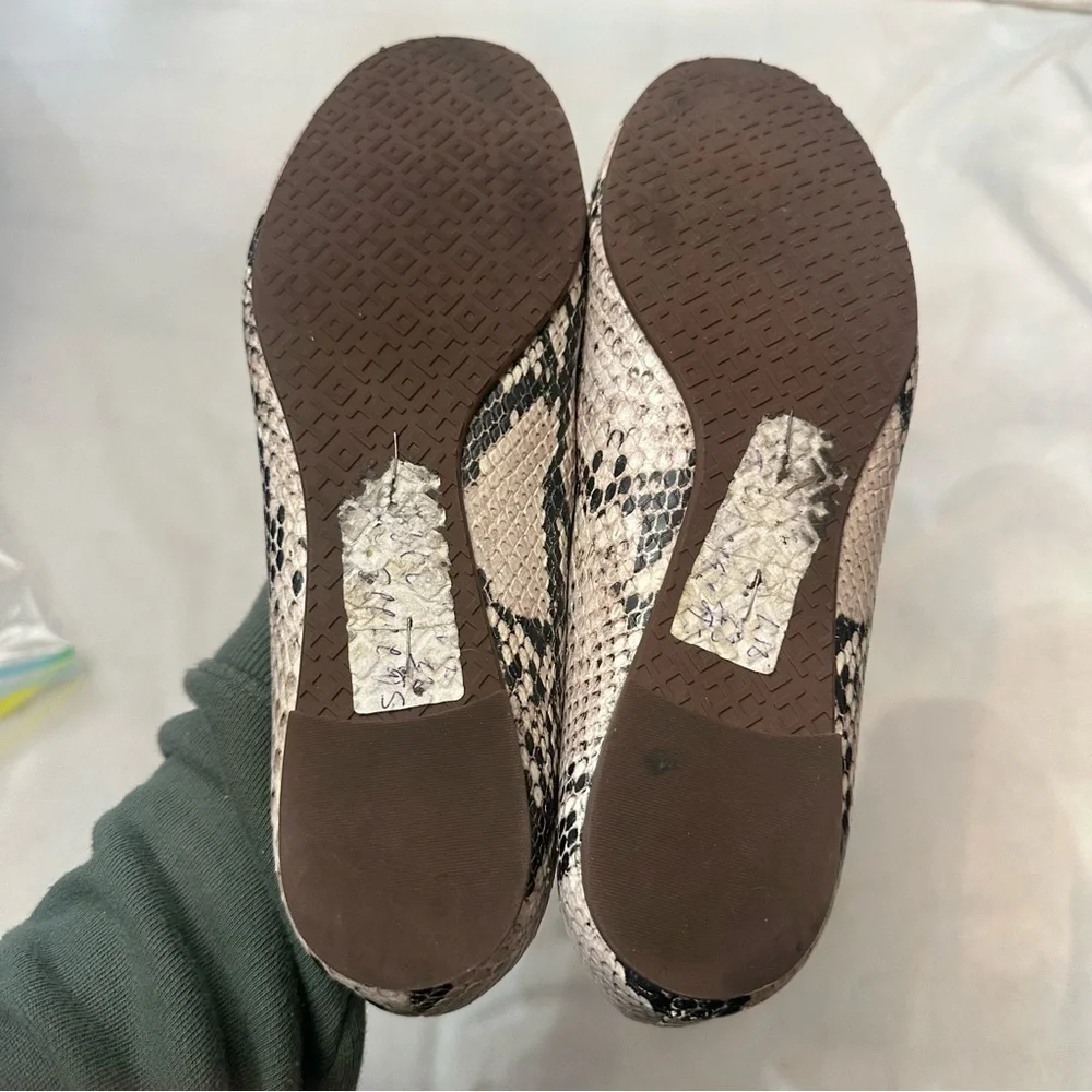 Tory Burch Reva Snake Skin Print Ballerina Flats Size 8M